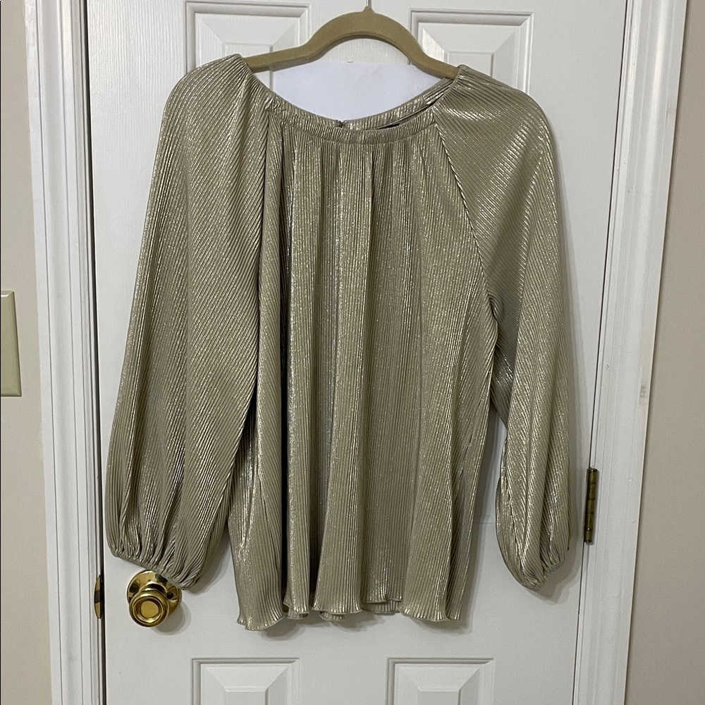 Ann Taylor Gold Shimmer Blouse
